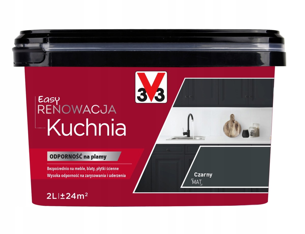 V33 Easy Renowacja Kuchnia 3V3 czarny mat 2L