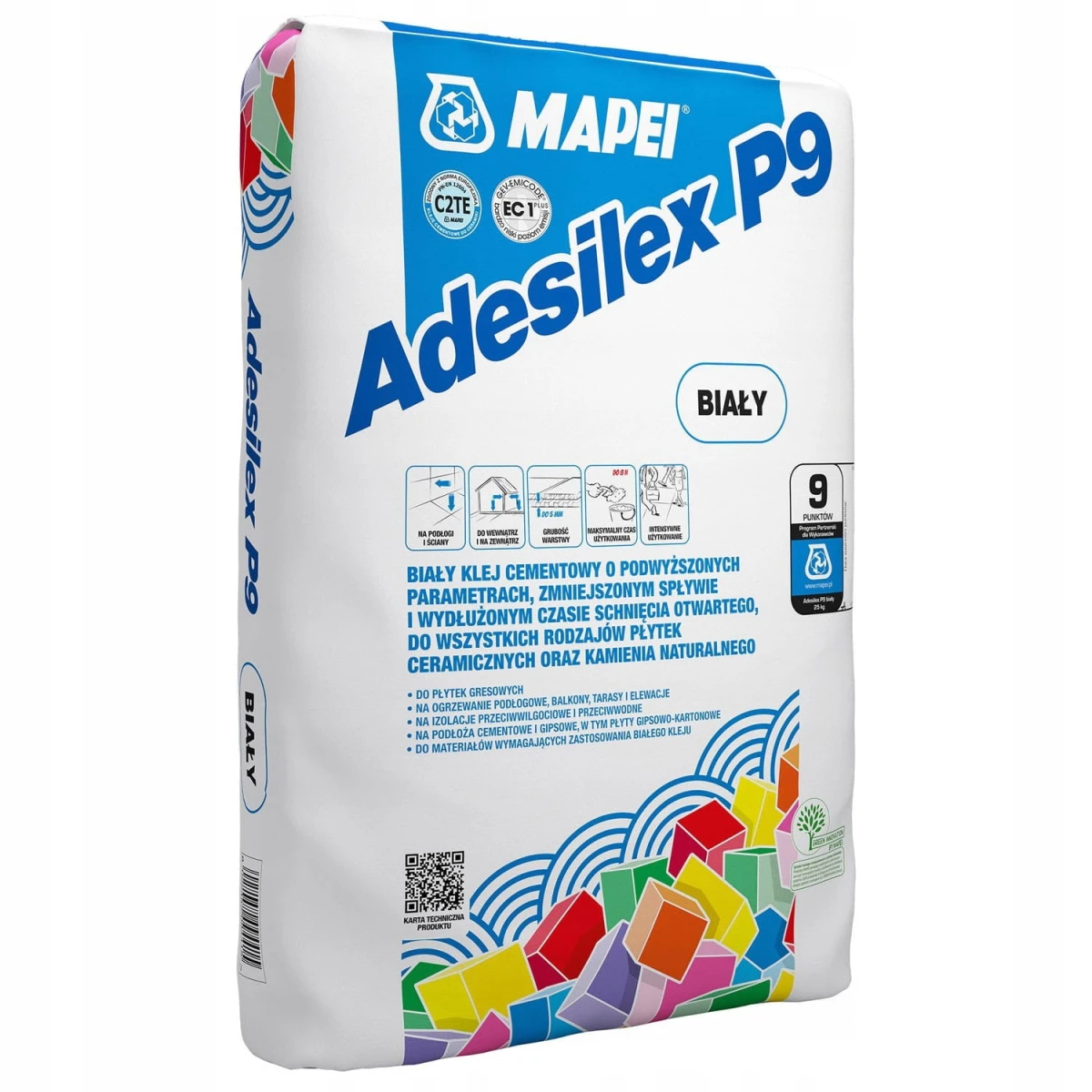 MAPEI ADESILEX P9 25 kg Klej do płytek BIAŁY &&&