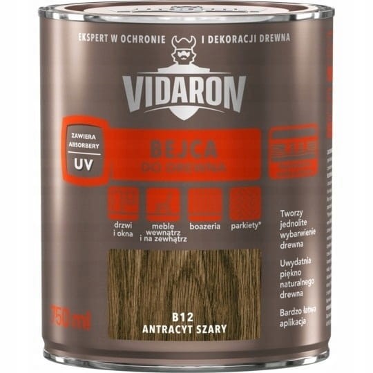 Vidaron Bejca do drewna 750ml Antracyt Szary B12