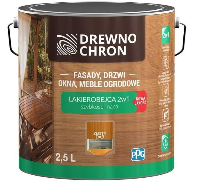 Drewnochron Lakierobejca 2w1 2,5l Dąb Złoty