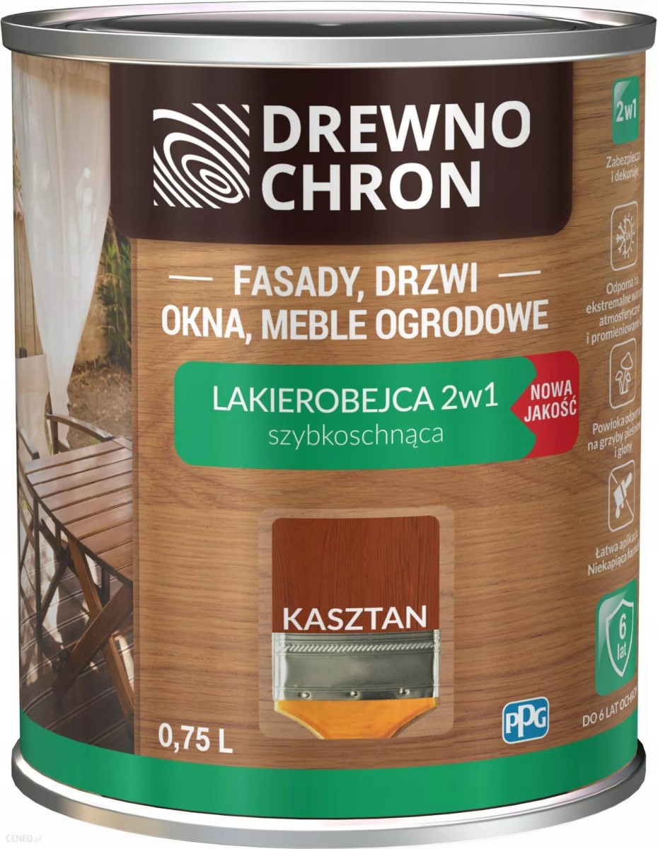 DrewnoChron Lakierobejca 2w1 0,75l Kasztan