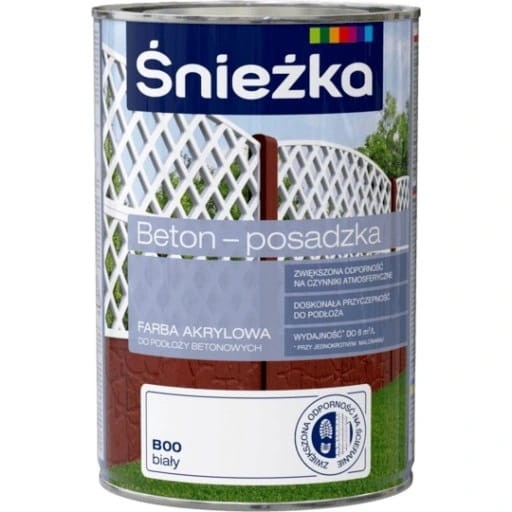 Farba do betonu ŚNIEŻKA BETON POSADZKA 0,8L BIAŁY