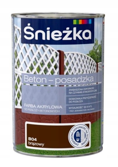 Farba do betonu ŚNIEŻKA BETON POSADZKA 0,8L BRĄZ +
