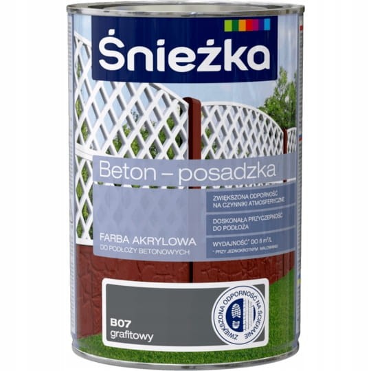 Farba do betonu ŚNIEŻKA BETON POSADZKA 0,8L GRAFITOWY