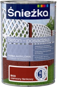 Farba do betonu ŚNIEŻKA BETON POSADZKA 0,8L CZERWONY TLENKOWY
