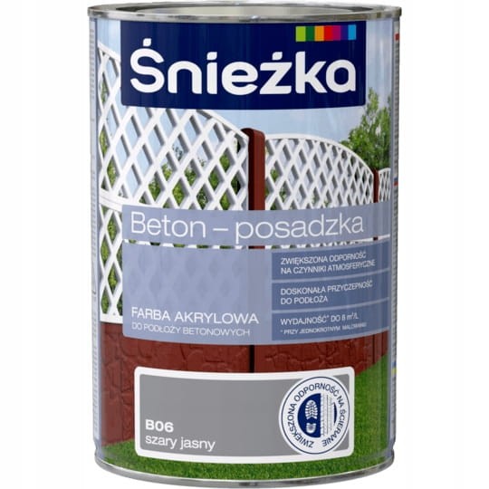 Farba do betonu ŚNIEŻKA BETON POSADZKA 0,8L SZARY JASNY