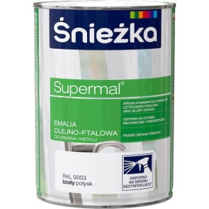 Śnieżka Supermal Emalia 0,8l Biały Połysk  RAL 9003