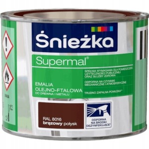 Śnieżka Supermal Emalia 0,2l Brązowy Połysk RAL 8016