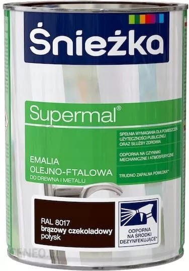 Śnieżka Supermal Emalia ftalowa 10l Brąz czekolada RAL 8017