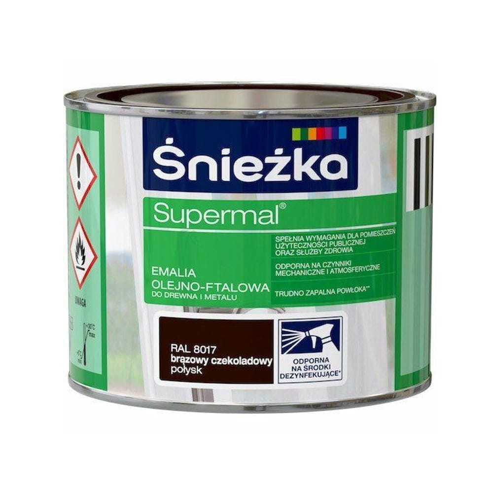 Śnieżka Supermal Emalia 0,2l Brąz Czekolada RAL 8017