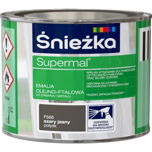 Śnieżka Supermal Emalia 0,2l Szary Jasny F566