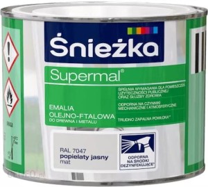 Śnieżka Supermal Emalia 0,2l Popielaty Jasny MAT  RAL 7047