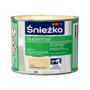 ŚNIEŻKA Supermal emalia do drewna, metalu i tynków kremowa F575  połysk 200ml