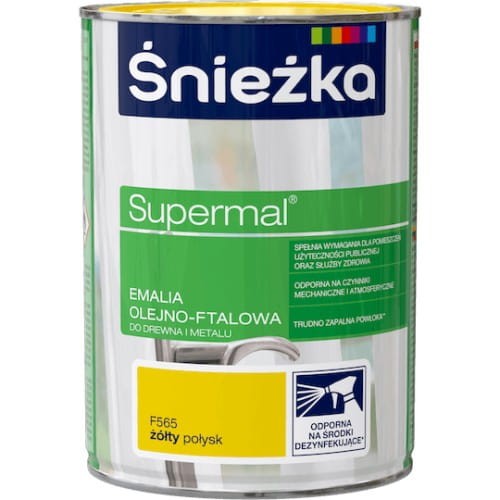 Śnieżka Supermal Emalia ftalowa 10l Żółty Połysk F565
