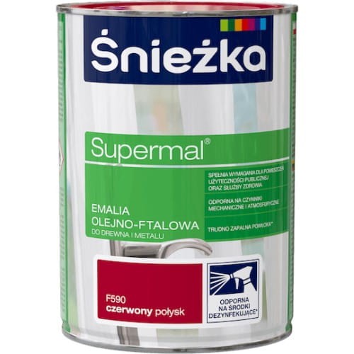 Śnieżka Supermal Emalia ftalowa 10l Czerwony Połysk F590 +