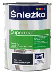 Śnieżka Supermal Emalia 0,8l Antracyt Połysk 7016