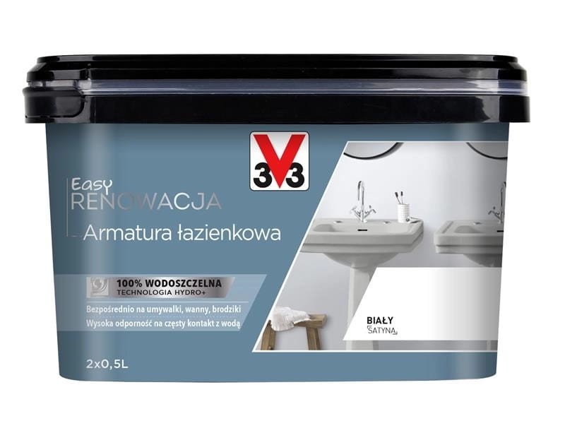 V33 Renowacja armatura łazienkowa farba do ceramiki biała 1L