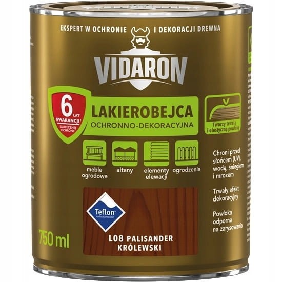 VIDARON Lakierobejca ochronno-dekoracyjna palisander królewski L08 750ml