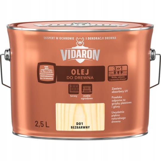 VIDARON Olej do drewna 2,5L Bezbarwny D01