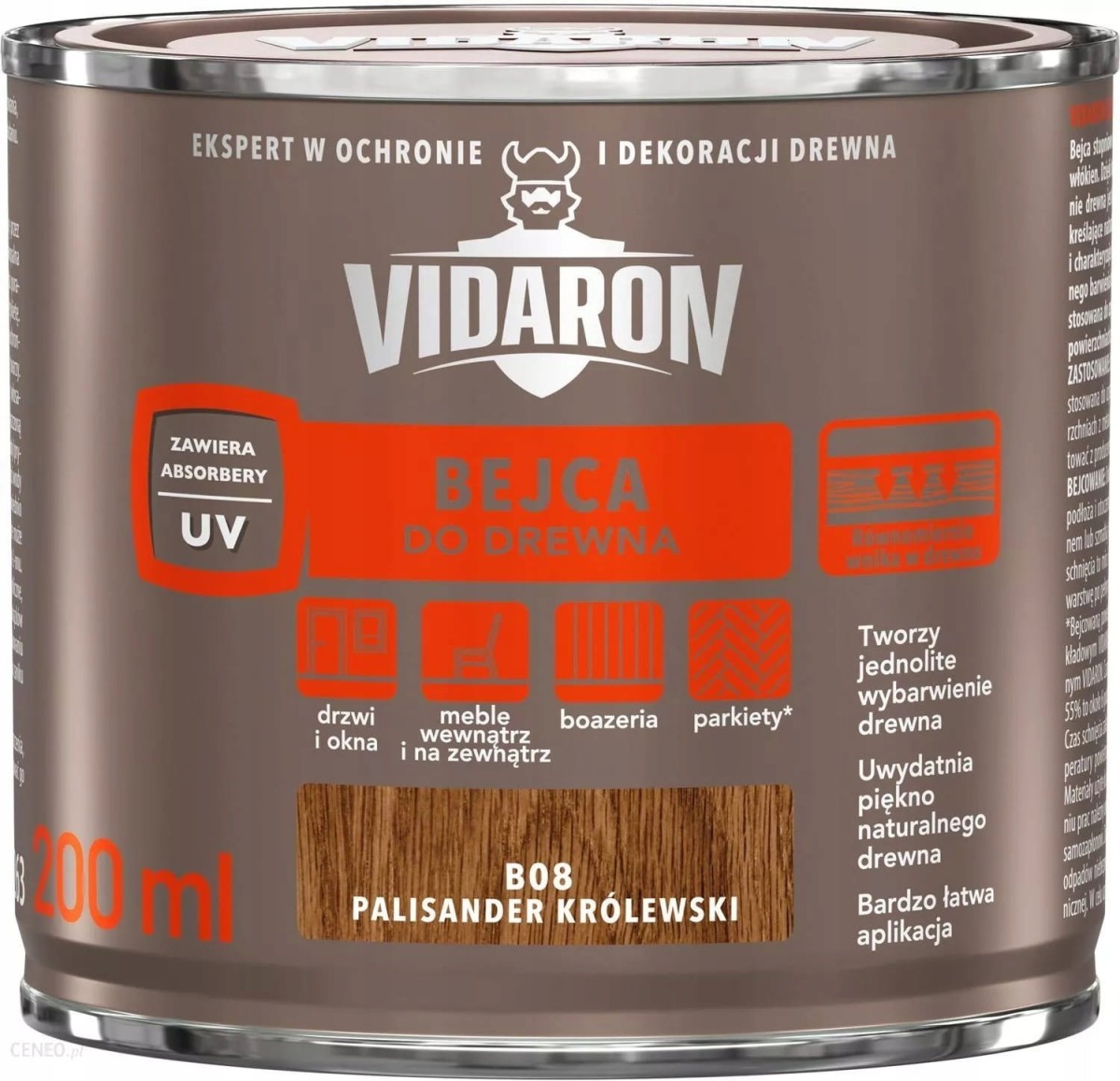 Vidaron Bejca do drewna 0,2L Palisander Królewski B08 &&&