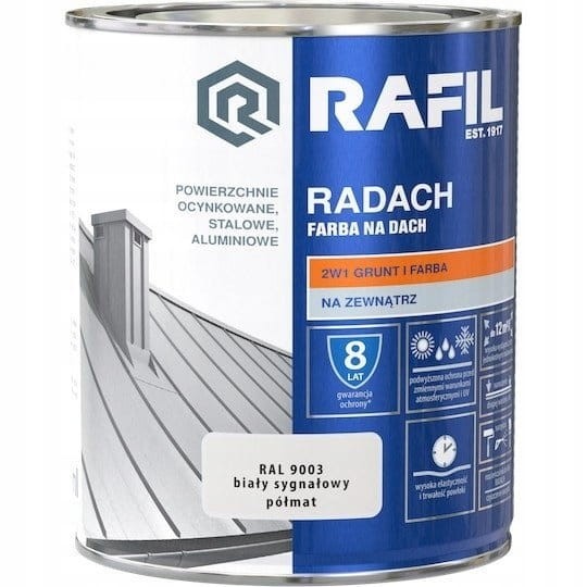 RAFIL RADACH 0,75L BIAŁY SYGNAŁOWY R. 9003 PÓŁMAT
