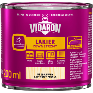 VIDARON Lakier zewnętrzny do drewna 0,2L SATYNA