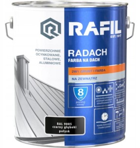 RADACH 10l Czarny głęboki RAL 9005 Farba na dach PÓŁMAT