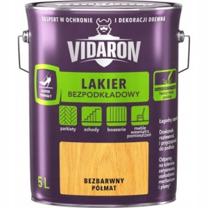 VIDARON Lakier do drewna bezpodkładowy bezbarwny półmat 5L