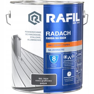 RADACH 10l Szary grafitowy RAL 7024 Farba na dach POŁYSK