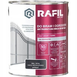 RAFIL do bram i ogrodzeń 3L Szary Antracyt 7016 Półmat