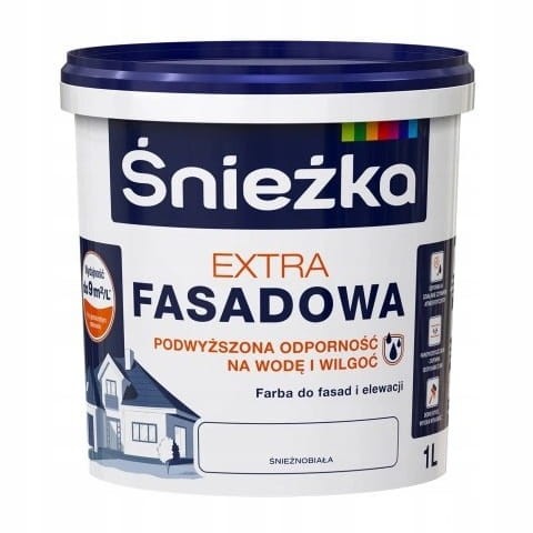 Farba Śnieżka Extra Fasadowa BIAŁA 1L +