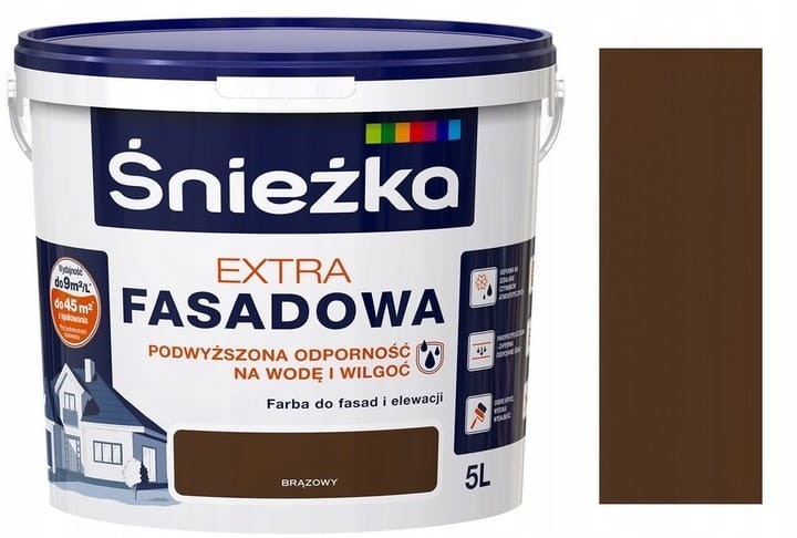 Farba Śnieżka Extra Fasadowa BRĄZOWY 5L