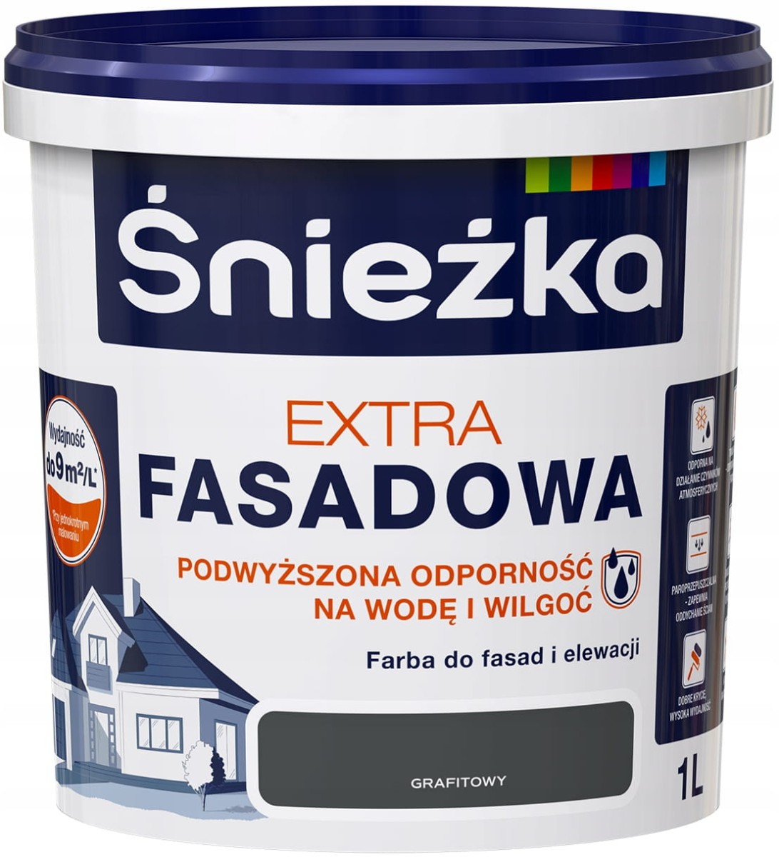 Farba Śnieżka Extra Fasadowa GRAFITOWY 1L