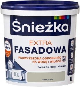 Farba Śnieżka Extra Fasadowa JASNY SZARY 1L