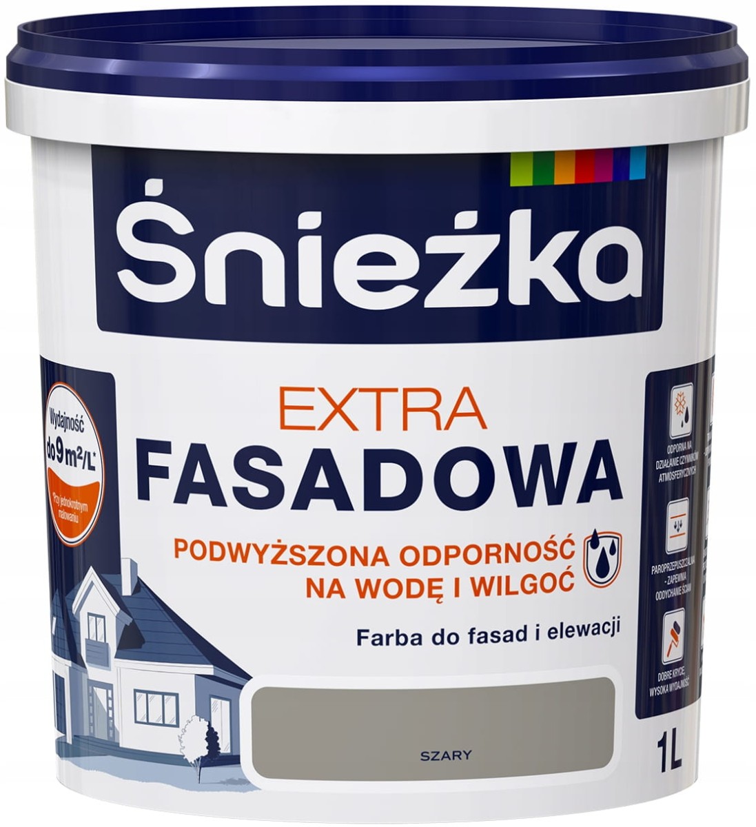 Farba Śnieżka Extra Fasadowa SZARY 1L