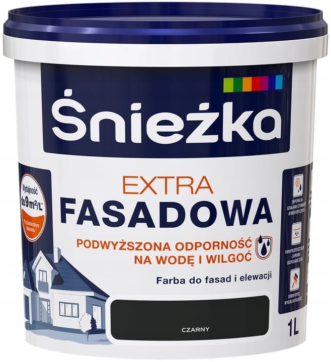 Farba Śnieżka Extra Fasadowa CZARNY 1L