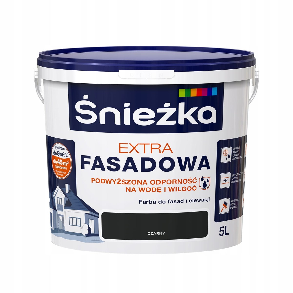 Farba Śnieżka Extra Fasadowa CZARNY 5L +