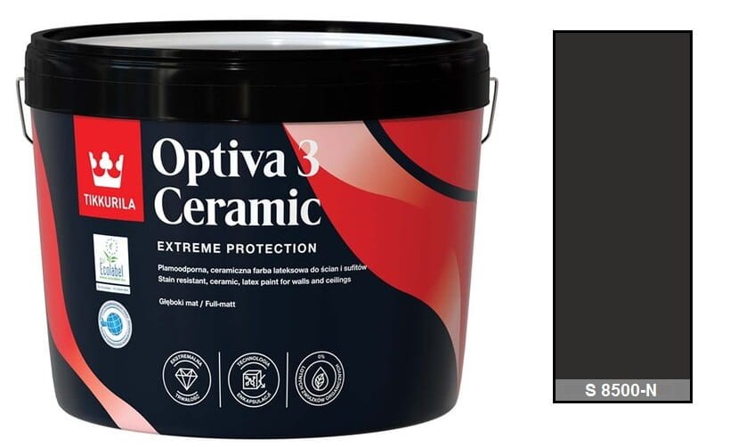 TIKKURILA Optiva Ceramic Matt 3 9l KOLOR: S 8500-N
