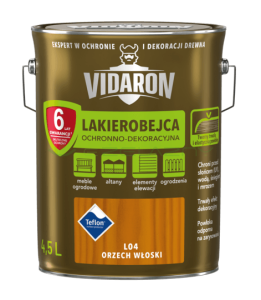  VIDARON Lakierobejca ochronno-dekoracyjna orzech włoski L04 4,5L