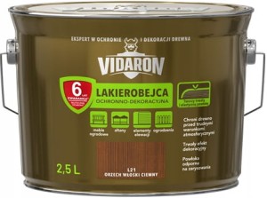 VIDARON Lakierobejca ochronno-dekoracyjna orzech włoski ciemny L21 2,5L