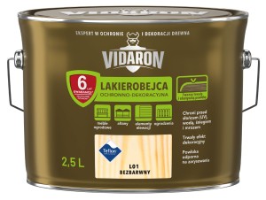 VIDARON Lakierobejca ochronno-dekoracyjna bezbarwna L01 2,5L