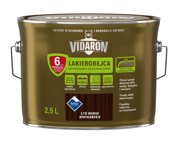VIDARON Lakierobejca ochronno-dekoracyjna wenge afrykańskie L10 2,5L