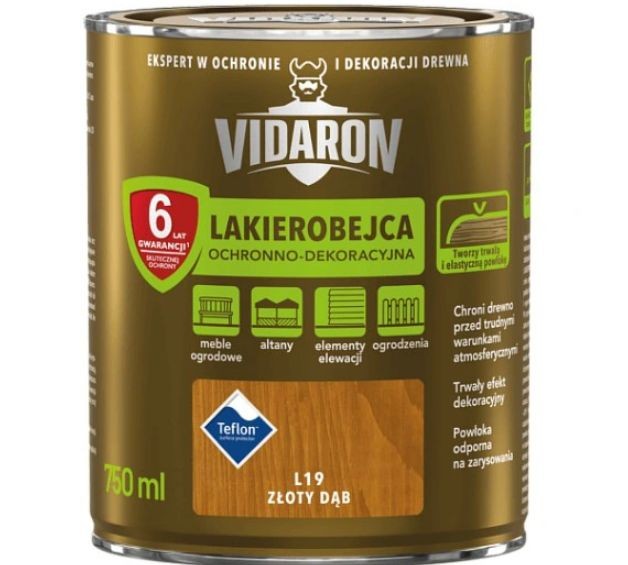 VIDARON Lakierobejca ochronno-dekoracyjna złoty dąb L19 750ml