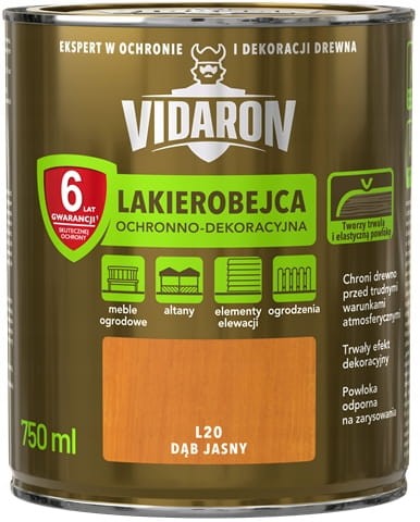 VIDARON Lakierobejca ochronno-dekoracyjna dąb jasny L20 750ml