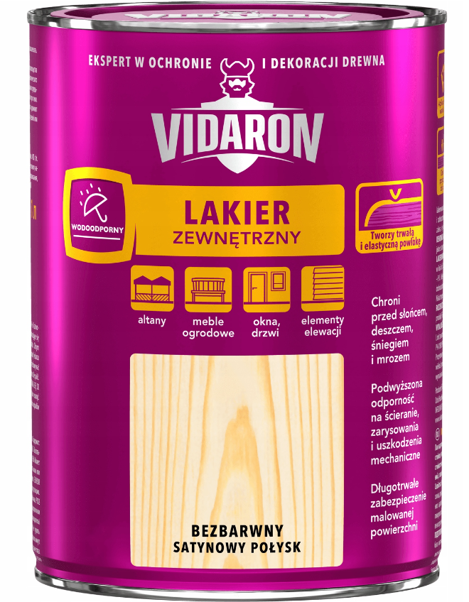 VIDARON Lakier zewnętrzny do drewna 0,75L SATYNA