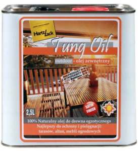 HartzLack Tung Oil Oej do drewna na zewnątrz bezbarwny 2,5L