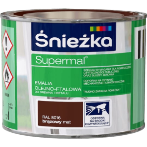 Śnieżka Supermal Emalia 0,2l Brązowy Mat RAL 8016