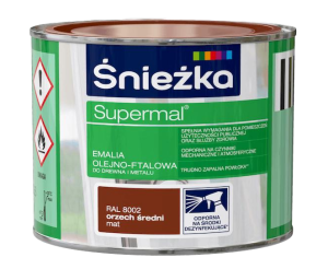 Śnieżka Supermal Emalia 0,2l Orzech Średni Mat RAL 8002