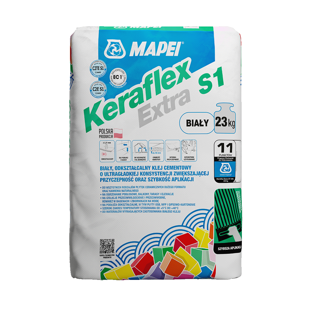 MAPEI Klej do płytek Keraflex BIAŁY EXTRA S1 23kg &&&