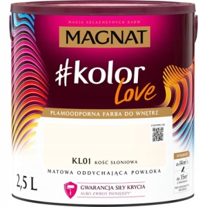 Farba lateksowa plamoodporna Magnat kolorLove kość słoniowa KL01 2,5L